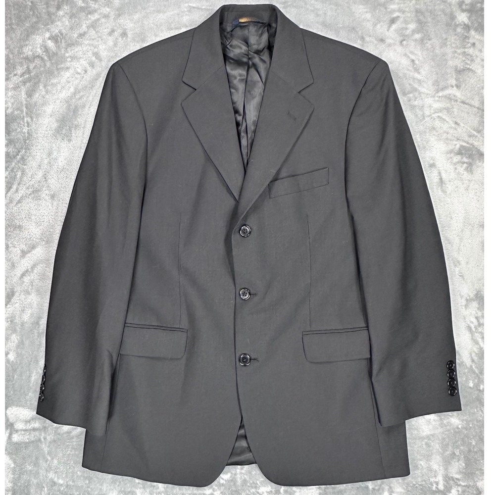 Brooks Brothers 346 Mens 40R Black Stretch Wool 3-Button Blazer Sport Coat